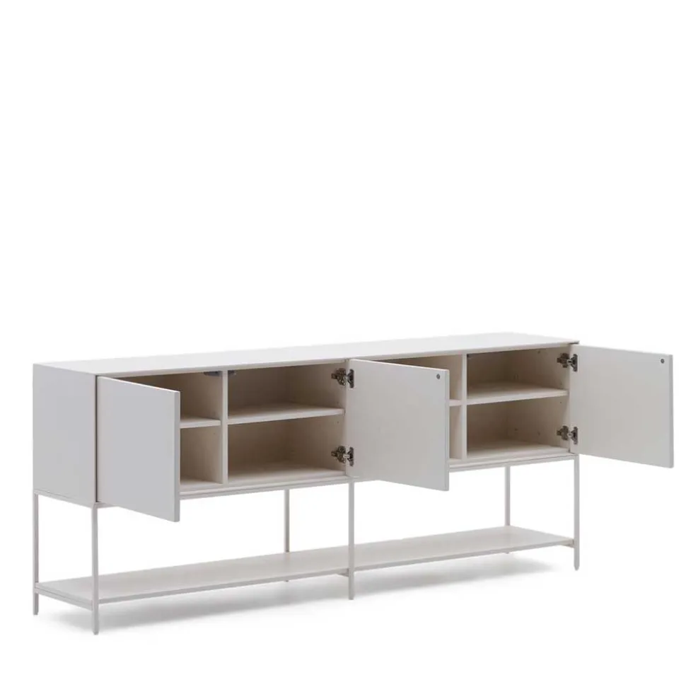 Weißes Sideboard in halboffenem Design - Dresconio