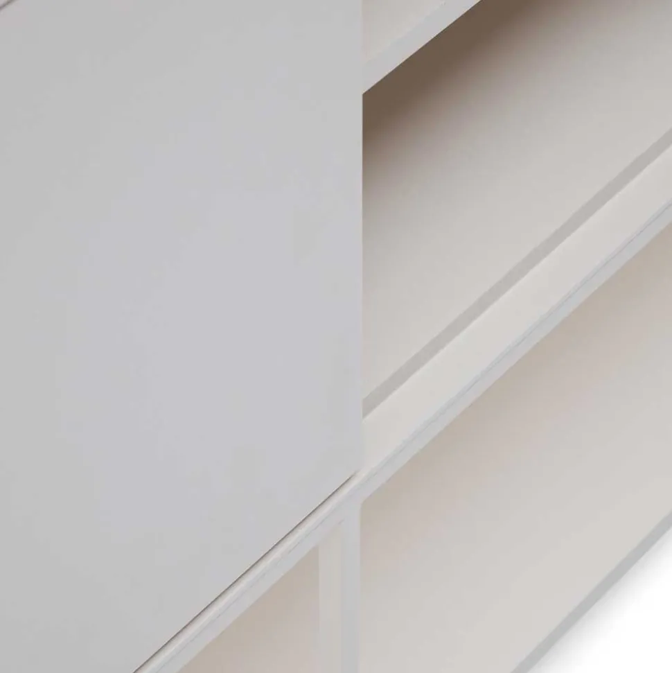 Weißes Sideboard in halboffenem Design - Dresconio