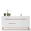Weißes Sideboard Maiky mit Griffmulden