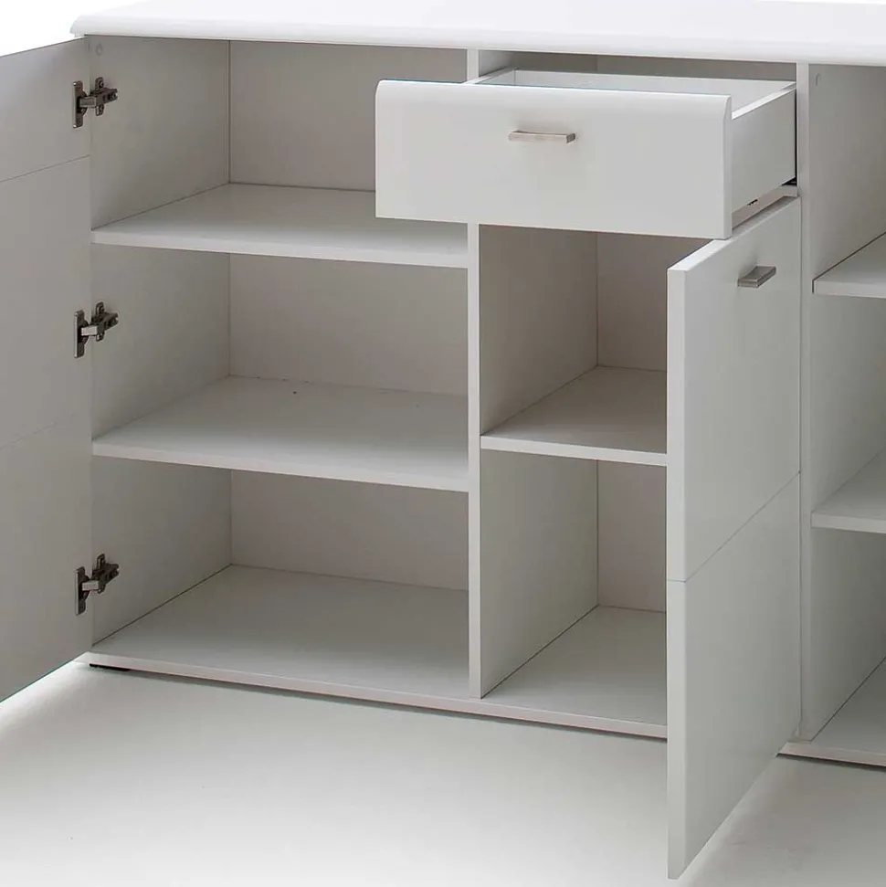 Weißes Sideboard mit Sockelgestell - Hazime