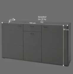 Weißes Sideboard mit Sockelgestell - Hazime