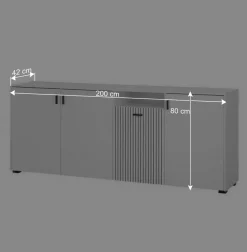 Weißes Sideboard mit zwei Metern Breite - Dualkos