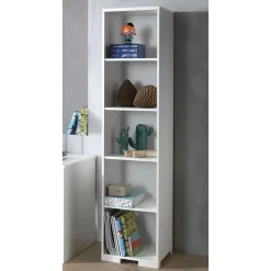 Weißes Standregal mit fünf Fächern - Eldrus