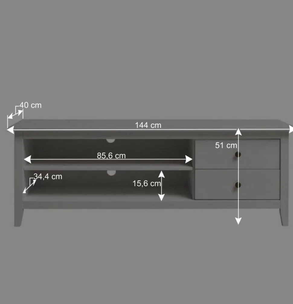Weißes TV Board im Landhausstil - Astinion