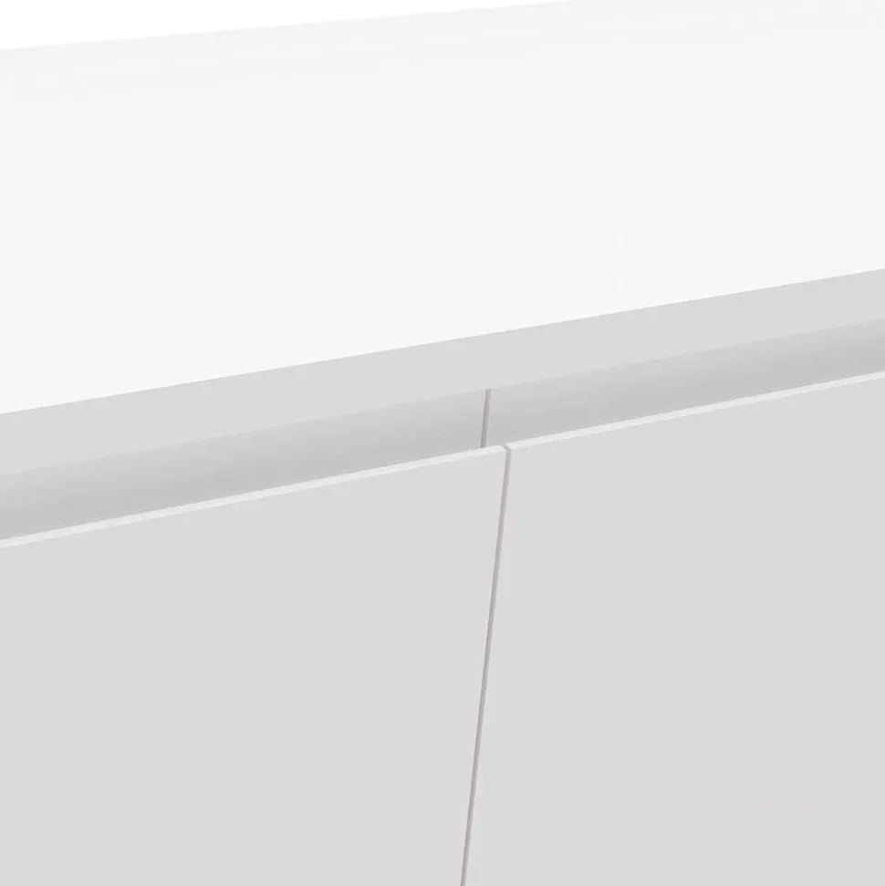 Weißes TV Lowboard mit Klappe & Schublade - Marmore