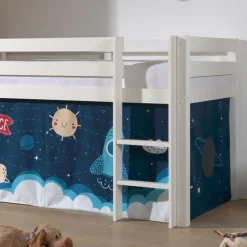Weltall Spielbett Hochbett in Weiß - Obbo