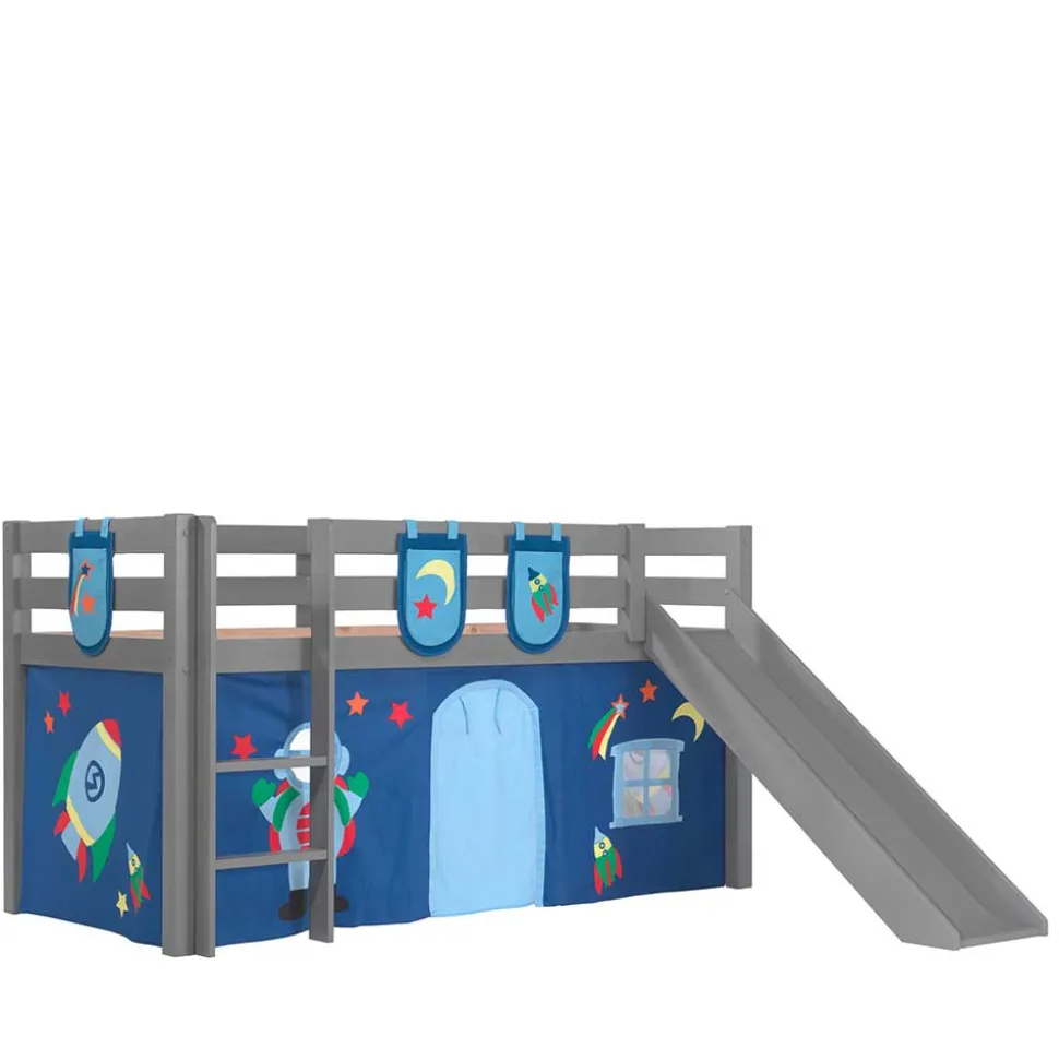 Weltraum Spielbett Hochbett in Grau - Wale