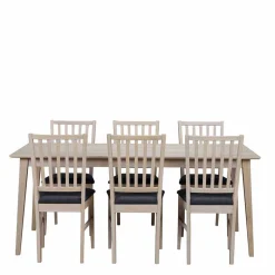 White Wash Essgruppe aus Eiche - Pessoa (siebenteilig)