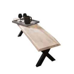 White Wash Esstisch Bank mit Baumkante - Tilveta