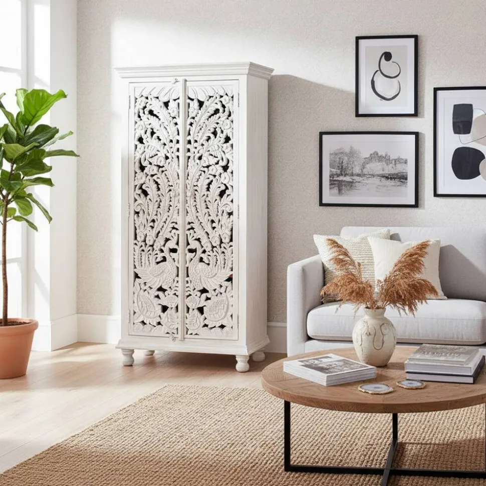 White Wash Schrank - dekoratives Design - Snake