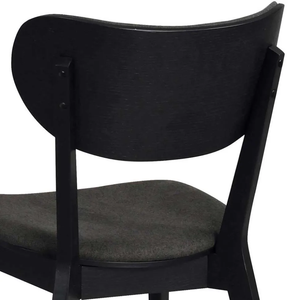 White Wash Tisch & Stühle Schwarz - Pessoa (siebenteilig)