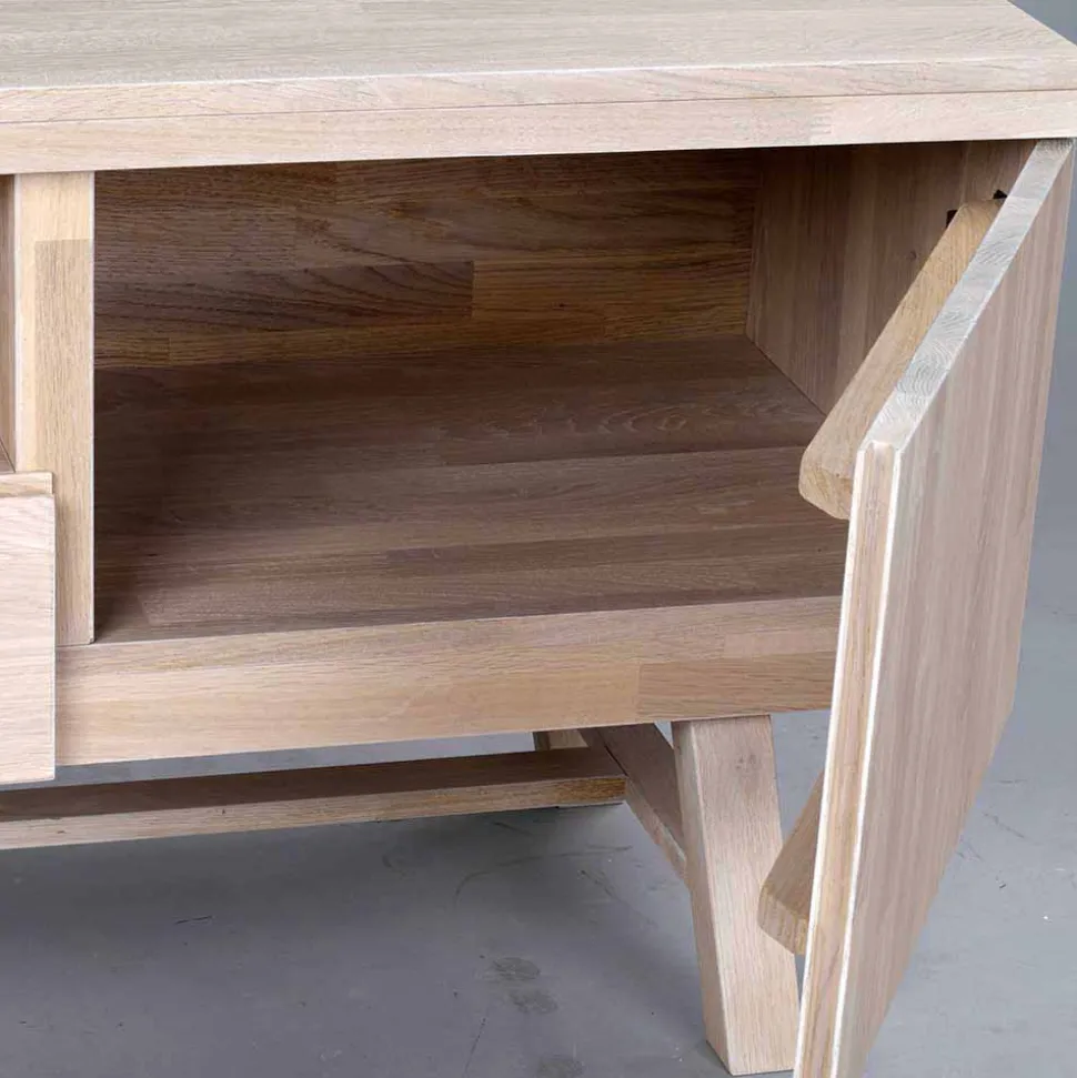 White Wash TV Lowboard aus Eiche - Dioca