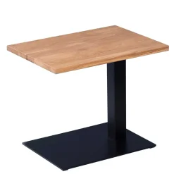 Wildeiche Anstelltisch auf Säulengestell - Gamyna