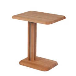 Wildeiche Beistelltisch auf Rollen Tambrana höhenverstellbar