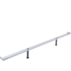 Wildeiche Bett mit Kopfteilpolstern in Grau - Luxuria