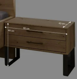 Wildeiche Bett mit Metallkufen - Siestago