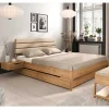 Wildeiche Designbett mit Nachtkonsolen - Dominus (dreiteilig)