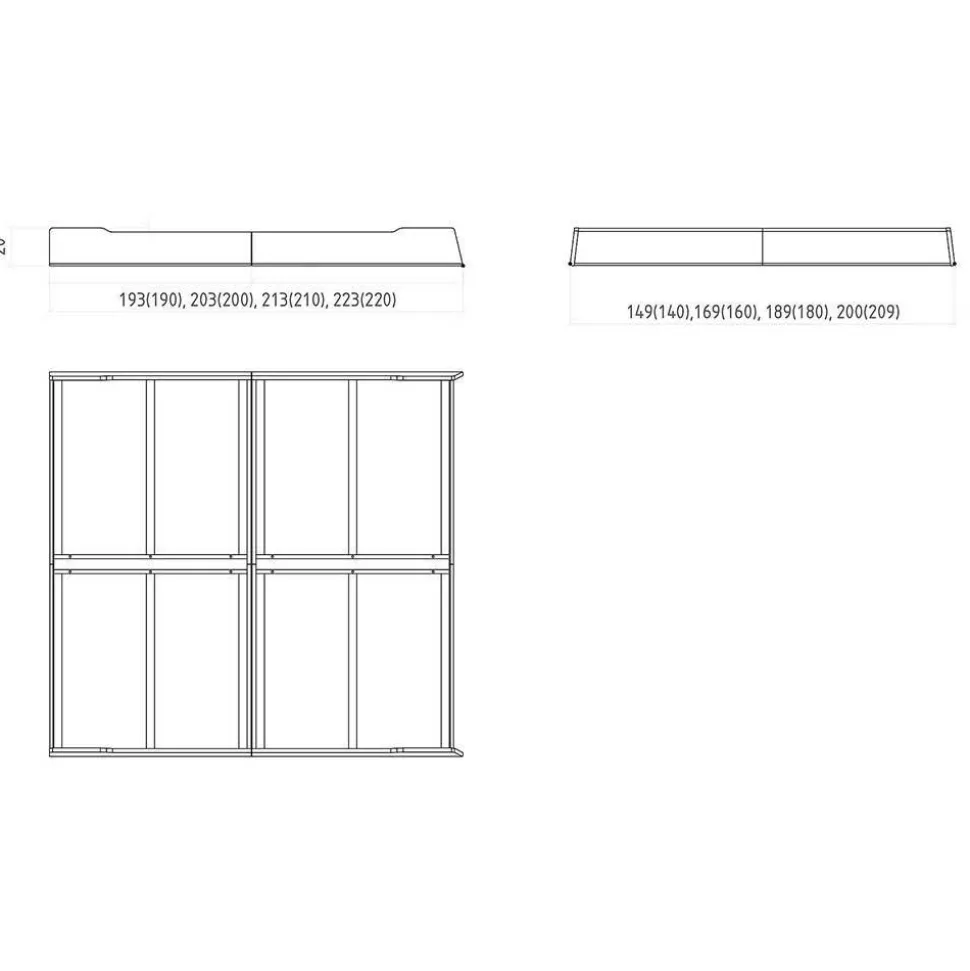 Wildeiche Designerbett 140x200 cm - Donlazi