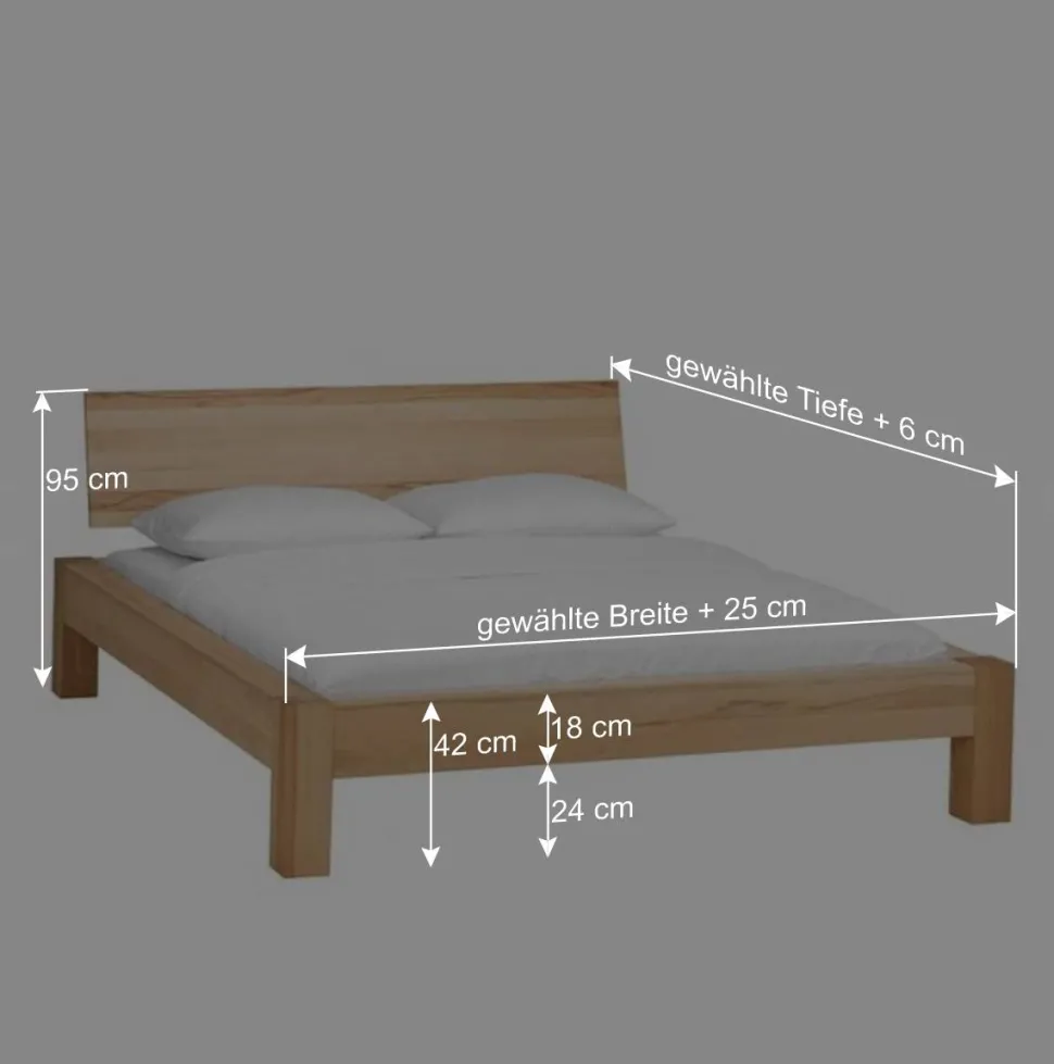 Wildeiche Doppelbett Amando in Honigfarben geölt