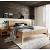 Wildeiche Doppelbett mit Holzkopfteil - Adeira