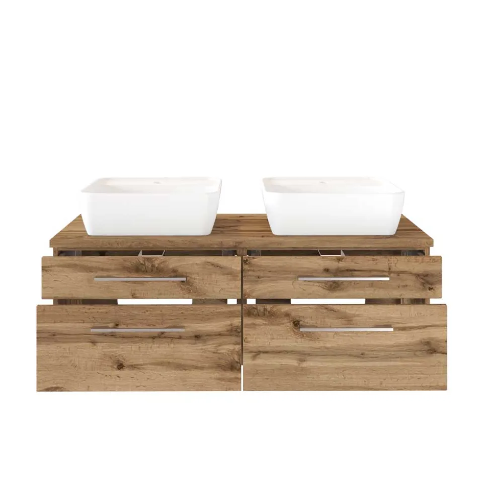 Wildeiche Doppelwaschtisch komplett - Userina II