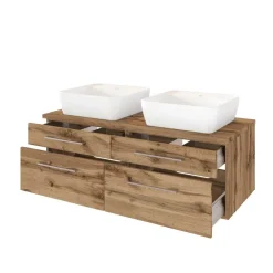 Wildeiche Doppelwaschtisch komplett - Userina II