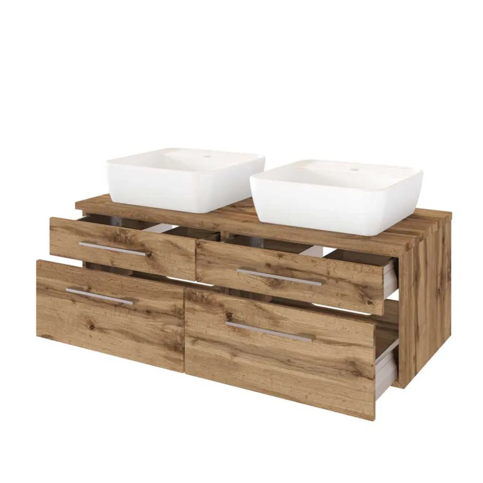 Wildeiche Doppelwaschtisch komplett - Userina II