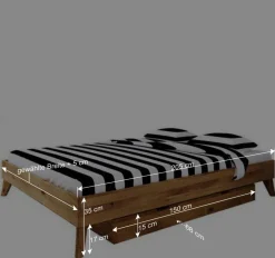 Wildeiche Einzelbett für Dachschrägen - Eavy V