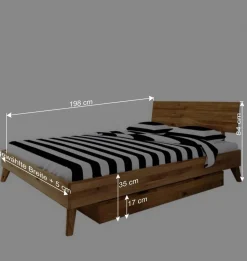Wildeiche Einzelbett mit Unterlänge 190 cm - Eavy III