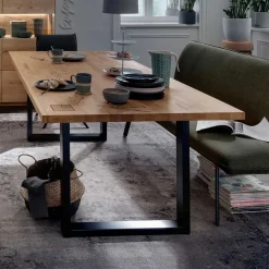 Wildeiche Esstisch mit U Bügelbeinen - Millena