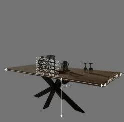 Wildeiche Esszimmer Esstisch mit Spider Gestell - Ostrico