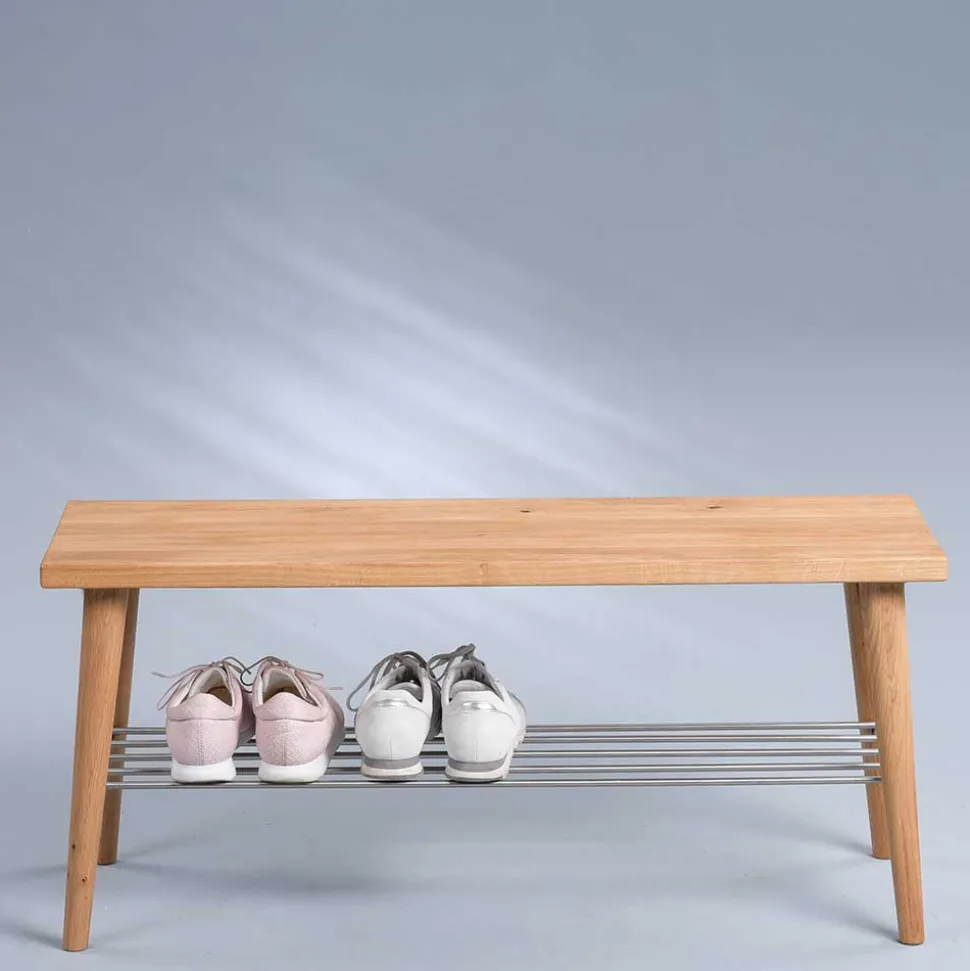 Wildeiche Garderobenbank 90x40x30 cm - Fancys