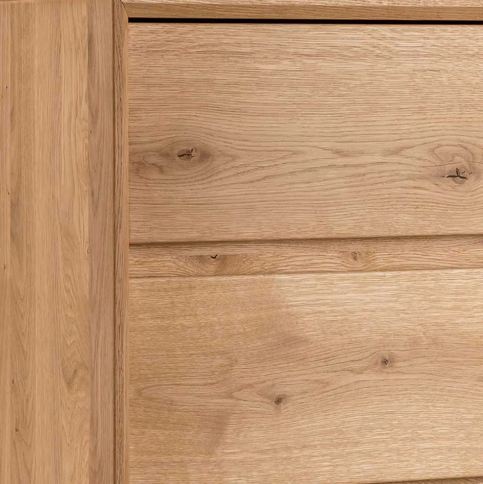 Wildeiche Hochkommode mit fünf Schubladen - Zandras