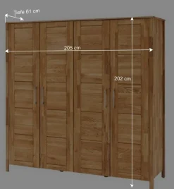 Wildeiche Kleiderschrank mit Ausstattung - Memba I