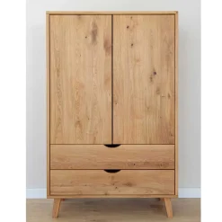 Wildeiche Kombi-Kleiderschrank massiv - Fabijola