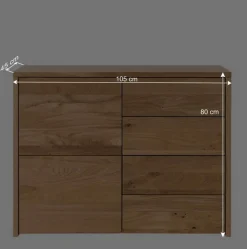 Wildeiche Kommode in 105 cm Breite - Vactivus