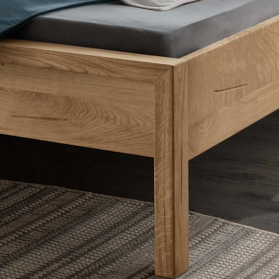 Wildeiche Massivholzbett modern - Martinez