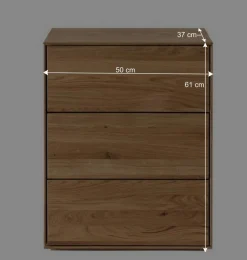 Wildeiche Nachtkommode 61 cm hoch - Nuessa