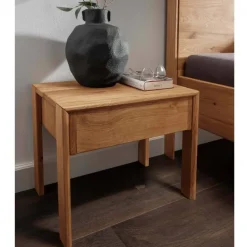 Wildeiche Nachtkommode mit einer Schublade - Waving