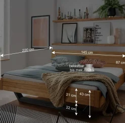 Wildeiche Schlafzimmermöbel Set - Cancun (dreiteilig)