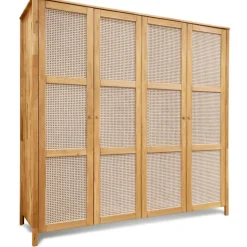 Wildeiche Schlafzimmerschrank mit Wiener Geflecht - Ambrosso