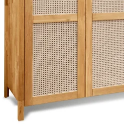 Wildeiche Schlafzimmerschrank mit Wiener Geflecht - Ambrosso