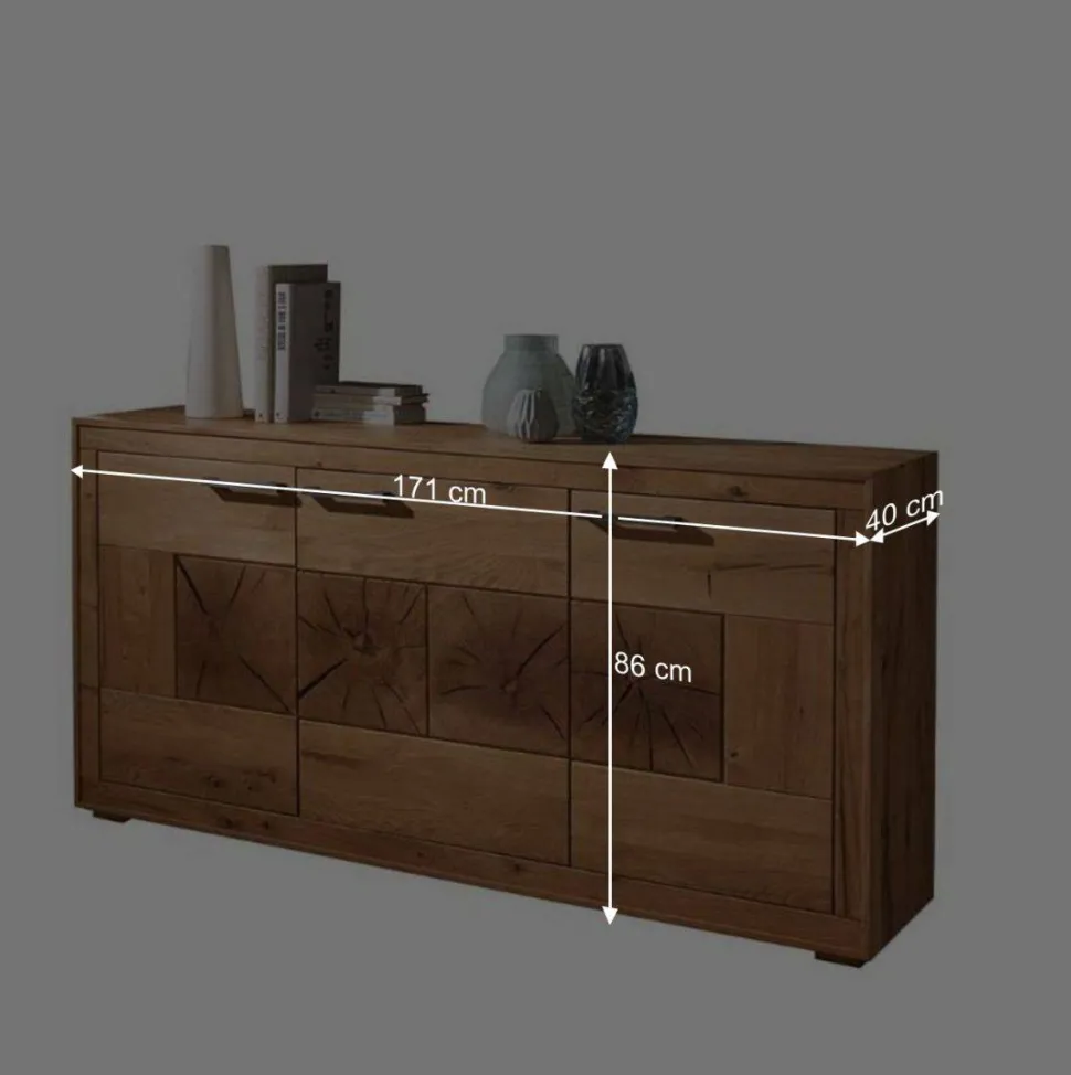 Wildeiche Sideboard Troncon in 171 cm Breite