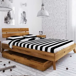 Wildeiche Singlebett in Unterlänge 190 cm - Eavy