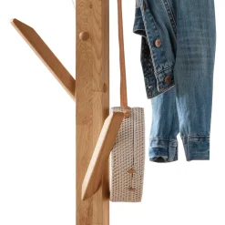 Wildeiche Standgarderobe mit fünf Haken - Emangov