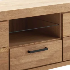 Wildeiche TV Anbauwand teilmassiv - Sophia (vierteilig)