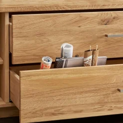 Wildeiche TV Lowboard aus geöltem Massivholz - Loitons