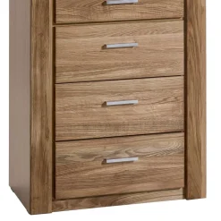 Wildeiche Vitrinenschrank mit 3 Schubladen - Maila