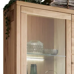 Wildeiche Vitrinenschrank 103 cm breit - Embleys
