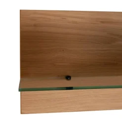 Wildeiche Wandboard mit Glas-Ablage - Barrios